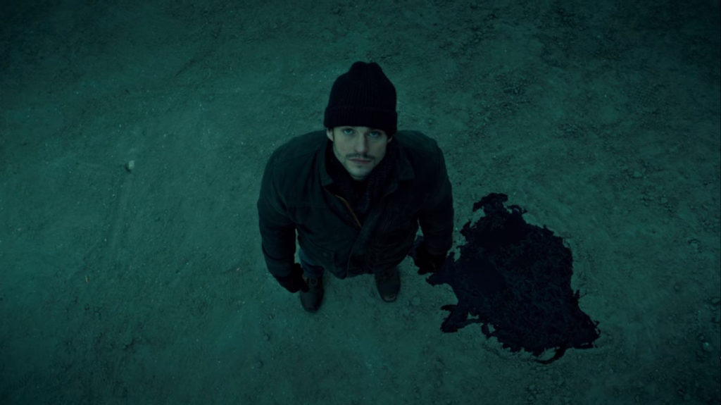 Overhead shot of Will Graham from the TV show Hannibal